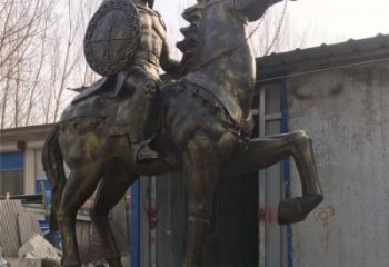 預(yù)定戶外武士雕塑 噴漆古代雕塑 仿古人物雕塑