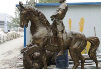 訂購(gòu)街道武士雕塑 現(xiàn)代景觀人物雕塑 彩繪古代雕塑