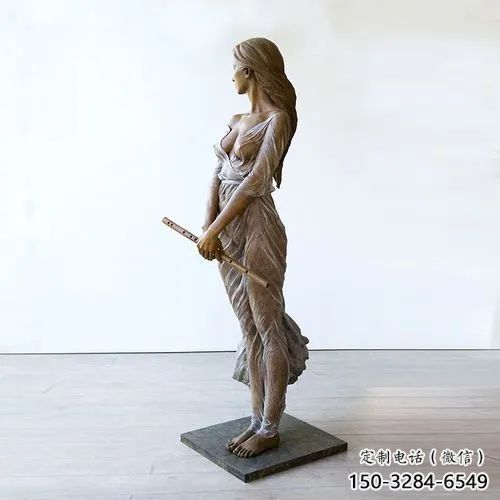 仿銅女人雕塑 創(chuàng)意女性雕塑 別墅區(qū)歐式雕塑