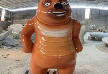 卡通熊大雕塑定制 田間彩繪雕塑 動(dòng)漫擺件