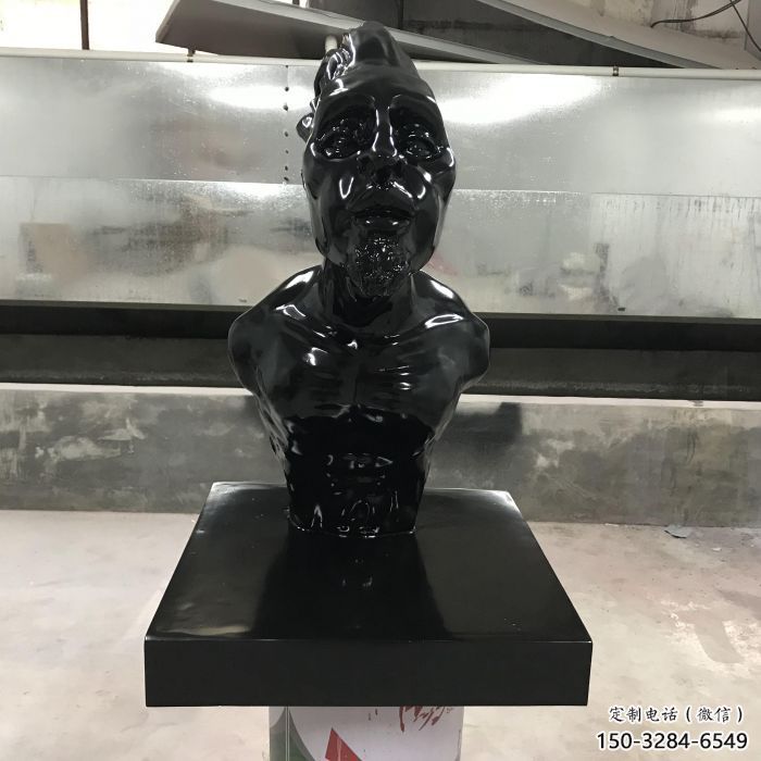 抽象胸像雕塑，仿銅工藝效果，玻璃鋼人物雕塑廠家