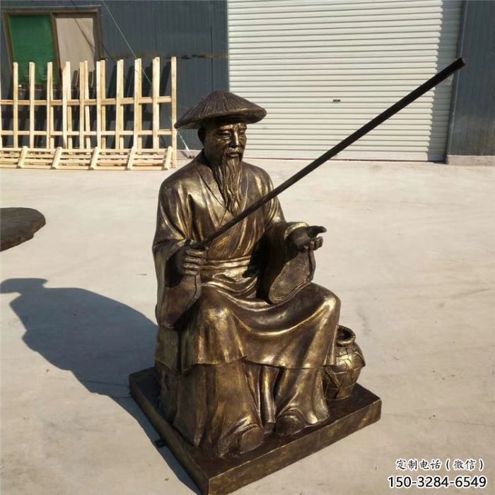 仿古姜太公雕塑廠家 草地釣魚雕塑 房地產(chǎn)民俗雕塑