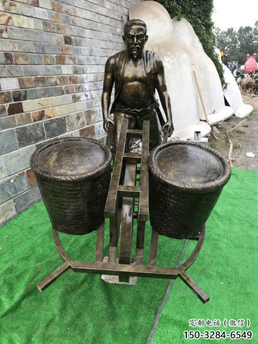 售樓處獨(dú)輪車雕塑廠家 商業(yè)街雕塑 民俗擺件