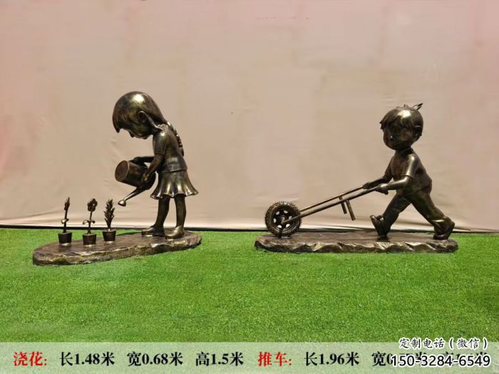 承接抽象獨(dú)輪車雕塑 店門口彩繪雕塑 步行街?jǐn)[件