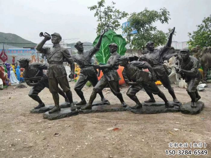 大門口交警雕塑廠家 發(fā)光公園軍人雕塑 仿真士兵雕塑