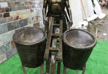 售樓處獨(dú)輪車雕塑廠家 商業(yè)街雕塑 民俗擺件