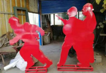 別墅區(qū)工人雕塑廠家 大型別墅區(qū)勞動(dòng)雕塑 剪影民俗雕塑