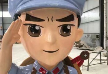 大型商場(chǎng)交警雕塑廠 仿真軍人果雕塑 彩繪士兵雕塑
