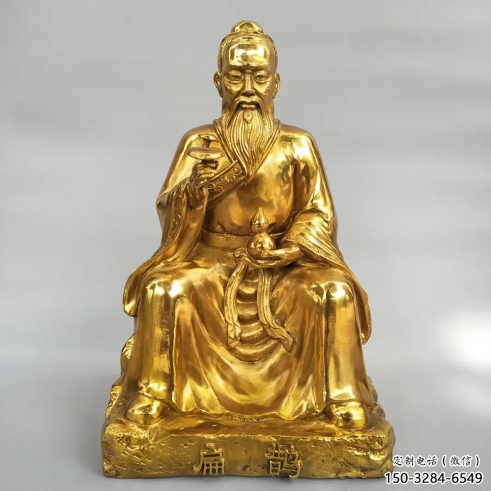 玻璃鋼扁鵲雕塑 中式村口名醫(yī)雕塑 景觀藥王雕塑