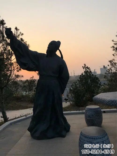 街道李白雕塑廠家 現(xiàn)代景觀人物雕塑 彩繪詩(shī)人雕塑