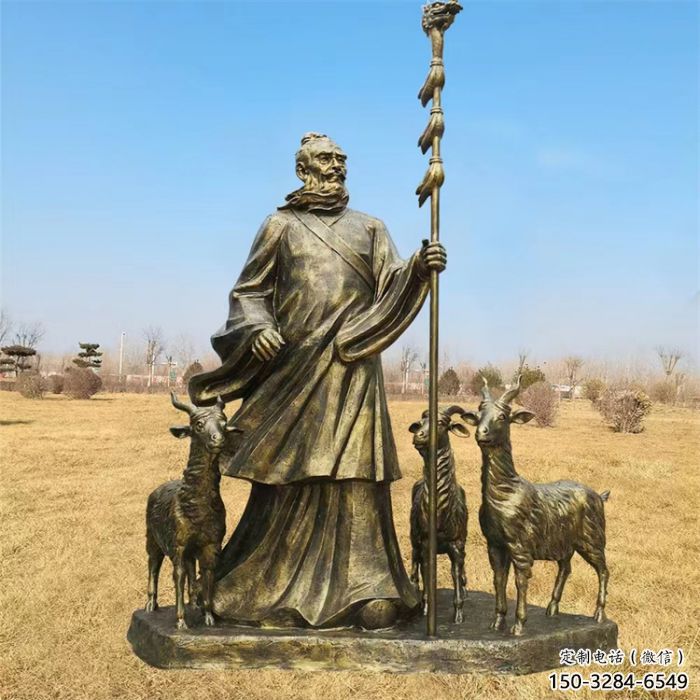 仿古船夫雕塑廠家 庭院彩繪雕塑 田間小品