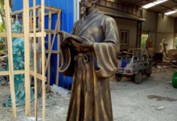 草地李時(shí)珍雕塑 玻璃鋼古代雕塑 大型名醫(yī)雕塑