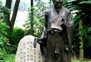 房地產(chǎn)李時(shí)珍雕塑 玻璃鋼人物雕塑 仿銅名醫(yī)雕塑