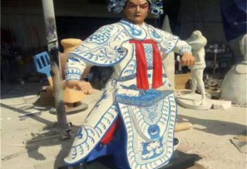仿古京劇雕塑廠家 彩繪民俗雕塑 現(xiàn)代唱戲雕塑