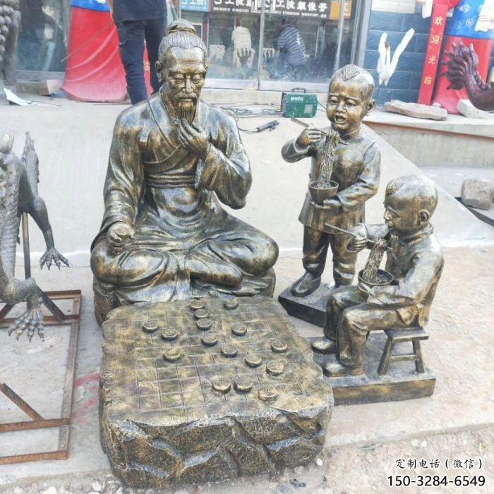 彩繪下象棋雕塑廠家 現(xiàn)代雕塑 公園民俗雕塑