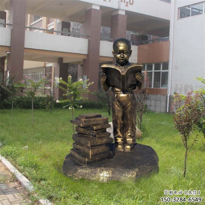 步行街看書雕塑 游樂場人物雕塑 玻璃鋼學(xué)生雕塑