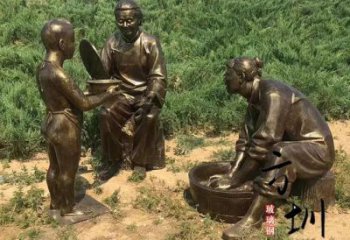 農(nóng)村孝道雕塑廠 抽象藝術(shù)人物雕塑 烤漆文化雕塑