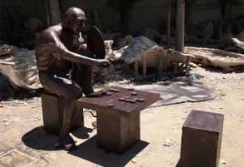 步行街下象棋雕塑 游樂(lè)場(chǎng)雕塑 玻璃鋼民俗雕塑