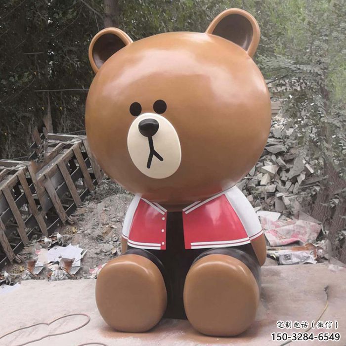 房地產(chǎn)布朗熊雕塑，仿古動(dòng)漫雕塑，玻璃鋼卡通制造
