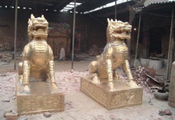 公園麒麟雕塑，仿銅動物雕塑，玻璃鋼造型雕塑