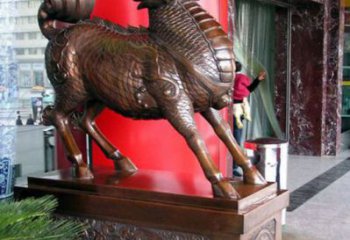 加工麒麟雕塑廠家，仿銅動(dòng)物雕塑，抽象效果