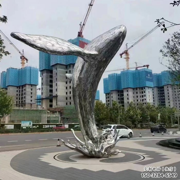 鯨魚雕塑廠家，烤漆彩繪工藝，公園廣場景觀雕塑
