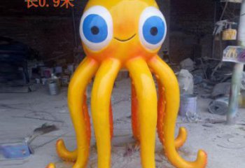 玻璃鋼章魚雕塑廠，仿真彩繪工藝，卡通動物小品