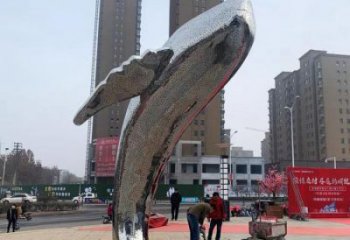 大型鯨魚雕塑，鏤空燈光原理，動(dòng)物廣場擺件