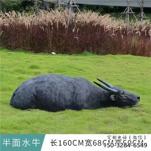 水牛雕塑廠，公園園林動物，仿真景觀擺件