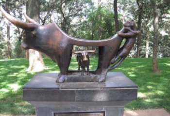 公園水牛雕塑，田間景觀小品，抽象幾何原理