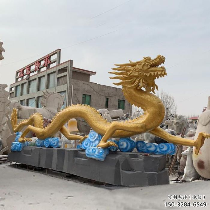 烤漆龍形雕塑廠家，動(dòng)物擺件，城市園林?jǐn)[件