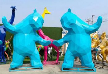 街頭大熊雕塑廠(chǎng)家，酒店房地產(chǎn)雕塑，彩繪景觀(guān)小品