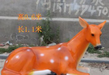 彩繪梅花鹿雕塑，彩繪工藝，玻璃鋼動物雕塑廠家