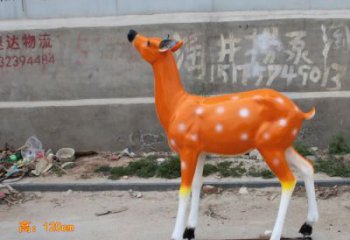 抽象梅花鹿雕塑，彩繪工藝，玻璃鋼動物雕塑廠家