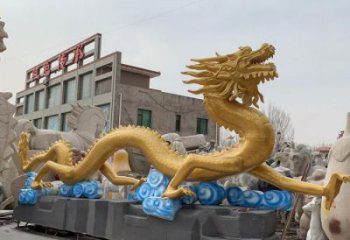 烤漆龍形雕塑廠家，動(dòng)物擺件，城市園林?jǐn)[件