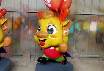 戶外龍形雕塑廠家，動漫動物小品，彩繪工藝效果