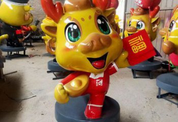 卡通龍形雕塑廠家，動漫動物小品，彩繪工藝效果