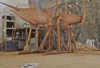 售樓處劍魚雕塑廠家 商業(yè)街仿真雕塑 海洋生物擺件