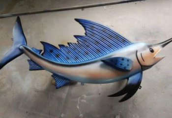 卡通廣場劍魚雕塑廠家，戶外街頭雕塑，海洋生物雕塑