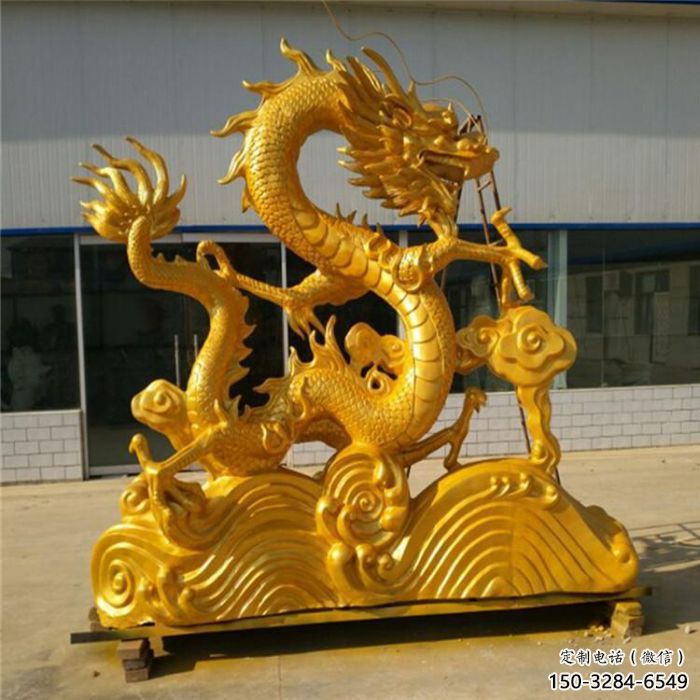 大型龍頭雕塑，玻璃鋼雕塑廠家，房地產(chǎn)售樓處擺件