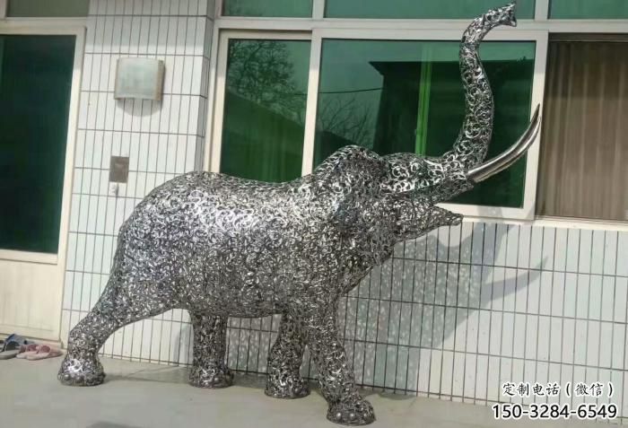 操場(chǎng)小象雕塑廠家，公園題材，剪影工藝