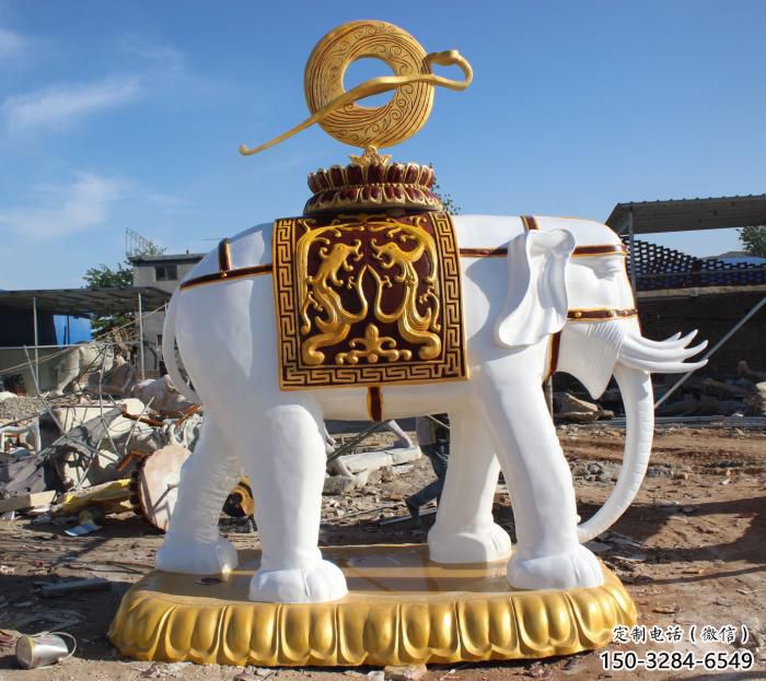 仿真小象雕塑，現(xiàn)代卡通主題，彩繪工藝制作