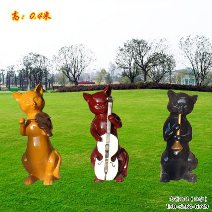 操場小貓雕塑廠家，公園題材，卡通主題