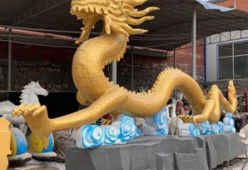 抽象龍頭雕塑，動(dòng)物玻璃鋼雕塑，房地產(chǎn)售樓處擺件