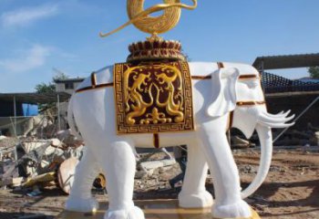 仿真小象雕塑，現(xiàn)代卡通主題，彩繪工藝制作