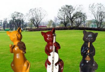 操場(chǎng)小貓雕塑廠家，公園題材，卡通主題
