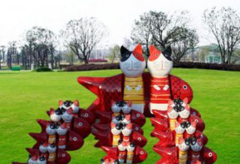 現(xiàn)代小貓雕塑制造商，仿真主題，動(dòng)漫工藝