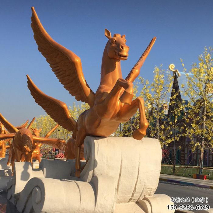 提供售樓部天馬雕塑，景觀題材，抽象工藝效果