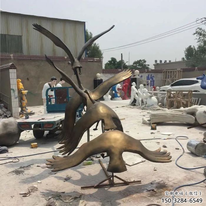 古銅色大雁雕塑廠家 大型城市雕塑 商業(yè)街擺件