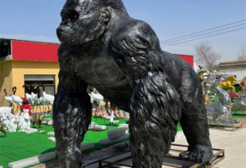酒店猩猩雕塑廠家，家禽主題，鍍銅工藝